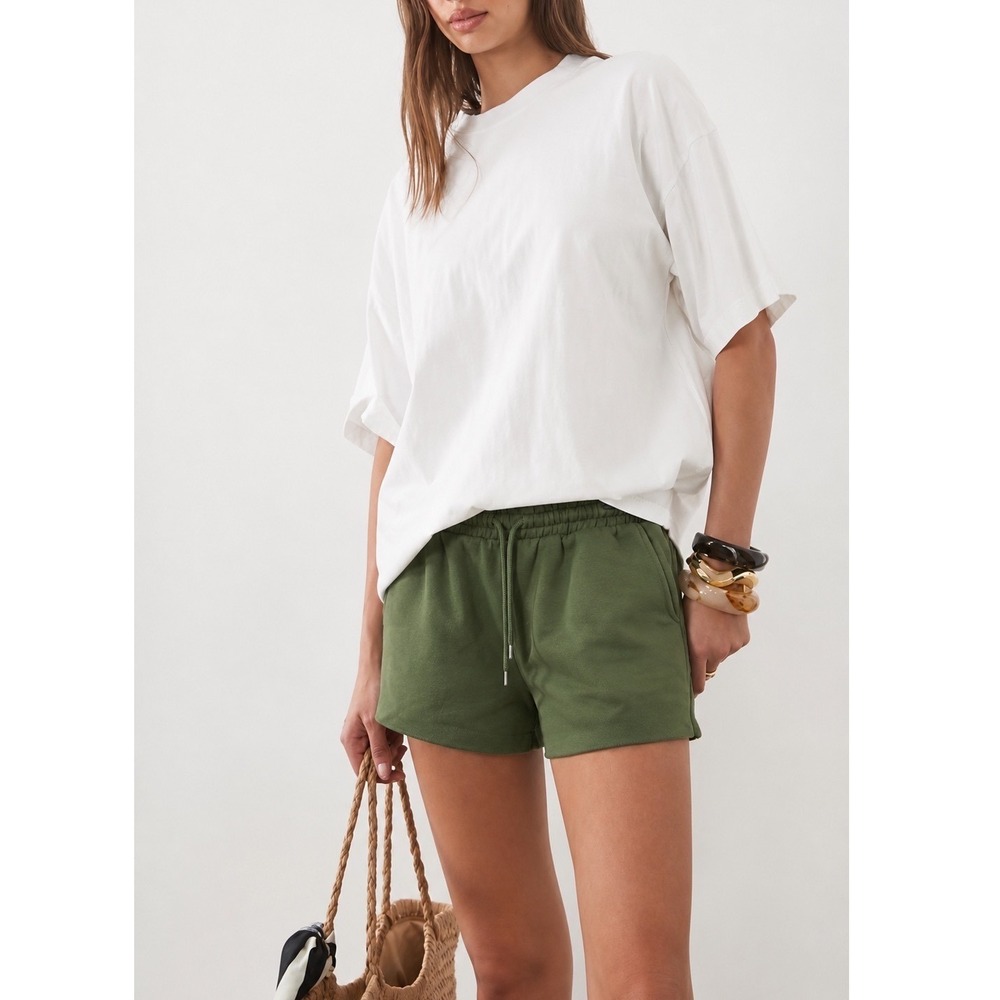 Forever 21 Green Fleece Drawstring Sweat Shorts NWOT